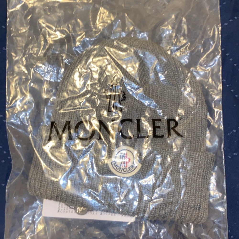Moncler Gray Knit Beanie